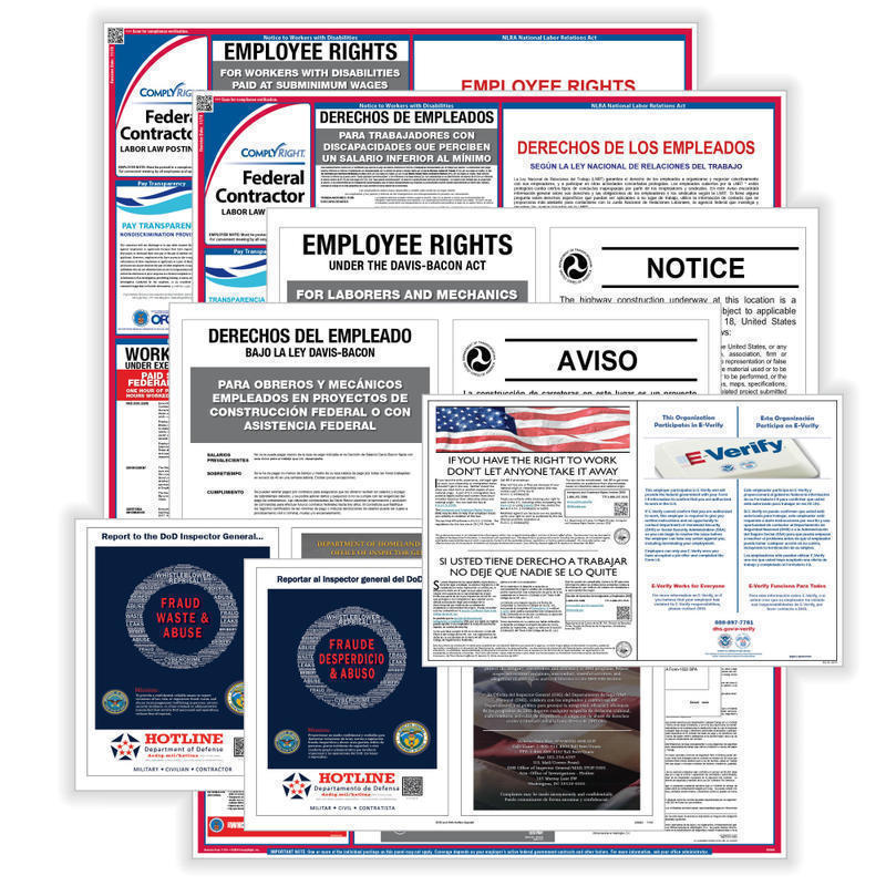 ComplyRight Federal Contractor (Construction) Labor Law Poster Set, Bilingual MPN:EFEDFCCRB