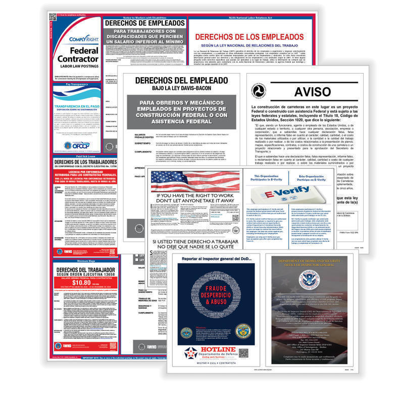 ComplyRight Federal Contractor (Construction), Federal And State Labor Law Poster Set, Spanish MPN:EFEDFCCRS