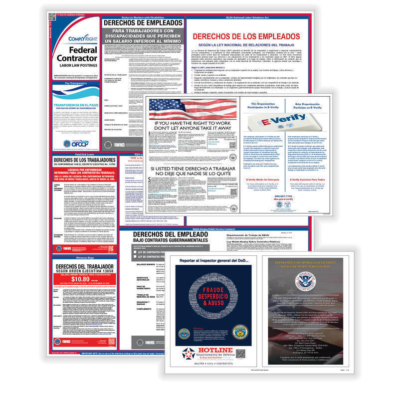 ComplyRight Federal Contractor General Industry Labor Law Poster Set, Spanish MPN:EFEDFCCSS