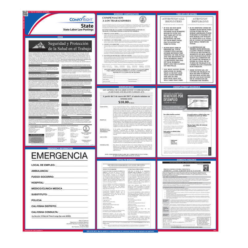 ComplyRight State Labor Law Poster, Spanish, California MPN:E10CAS
