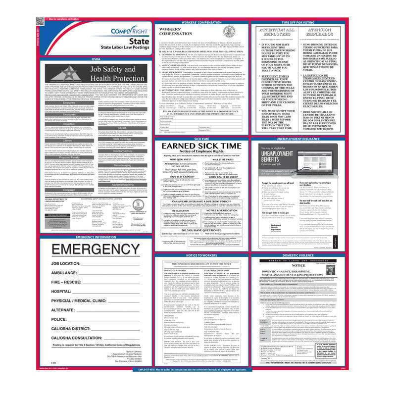 ComplyRight State Labor Law Poster, English, Maine MPN:E10ME