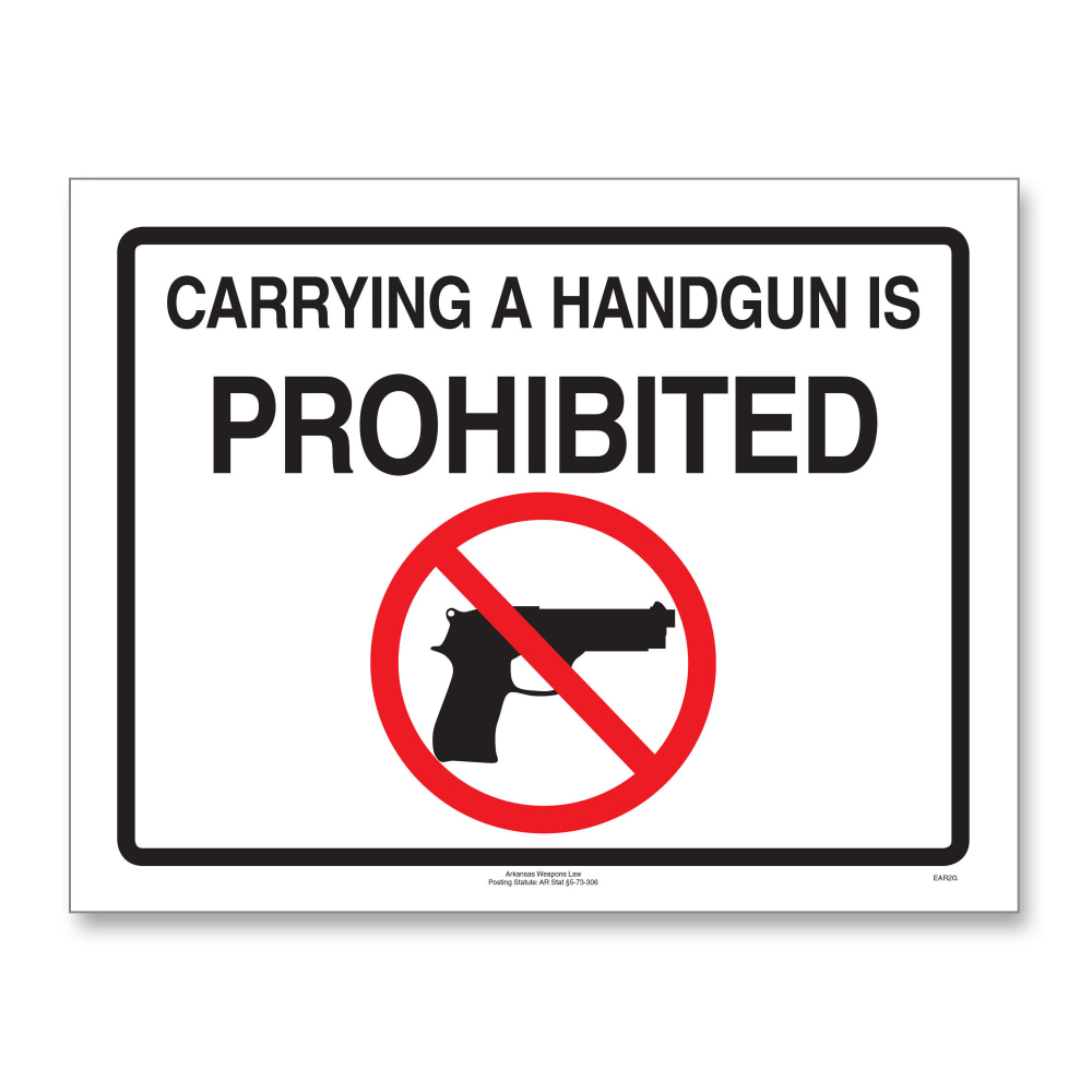 ComplyRight State Weapons Law Poster, English, Arkansas, 8-1/2in x 11in MPN:E8077AR