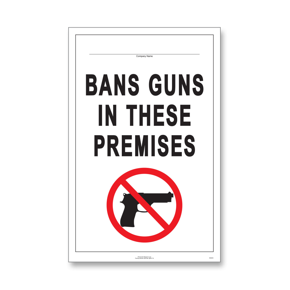ComplyRight State Weapons Law Poster, English, Minnesota, 11in x 17in MPN:E8077MN