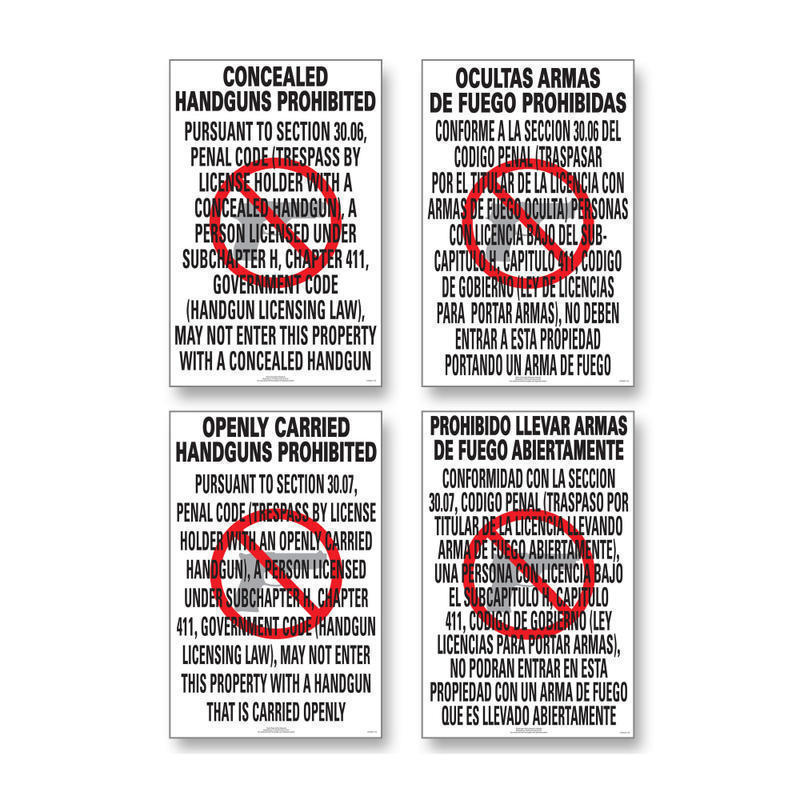 ComplyRight State Weapons Law Poster, English, Texas, 11in x 17in MPN:E8077TX