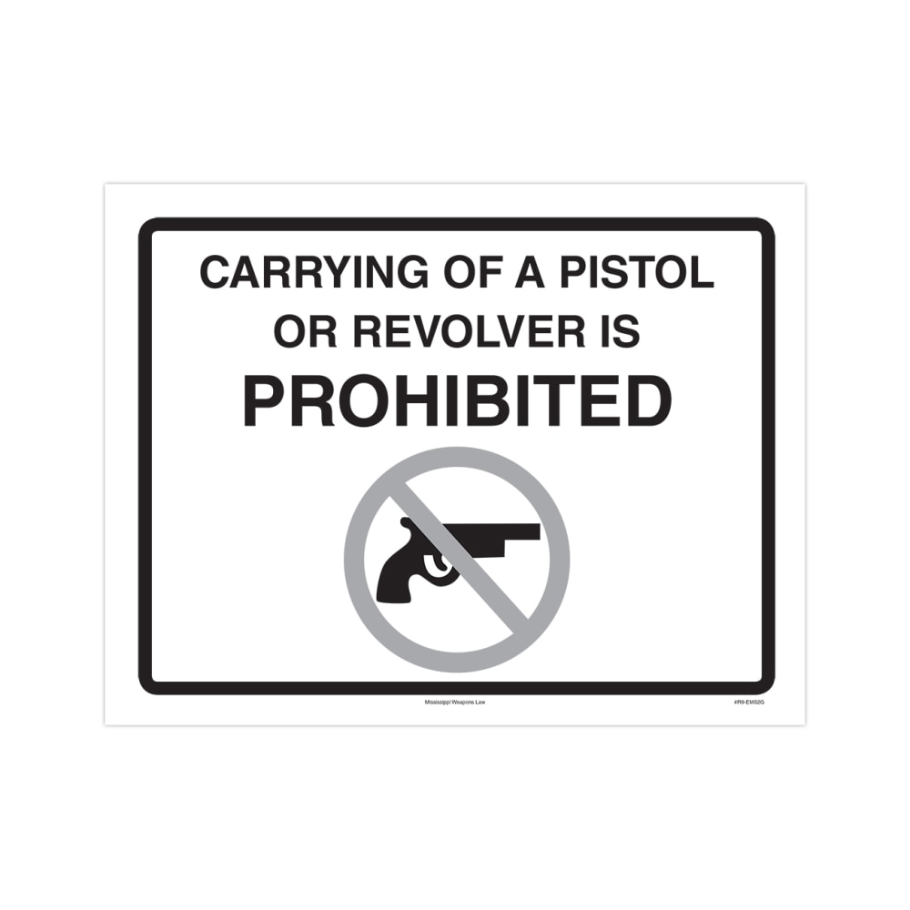ComplyRight State Specialty Poster, Weapons Law, English, Mississippi, 8-1/2in x 11in MPN:EMS2G