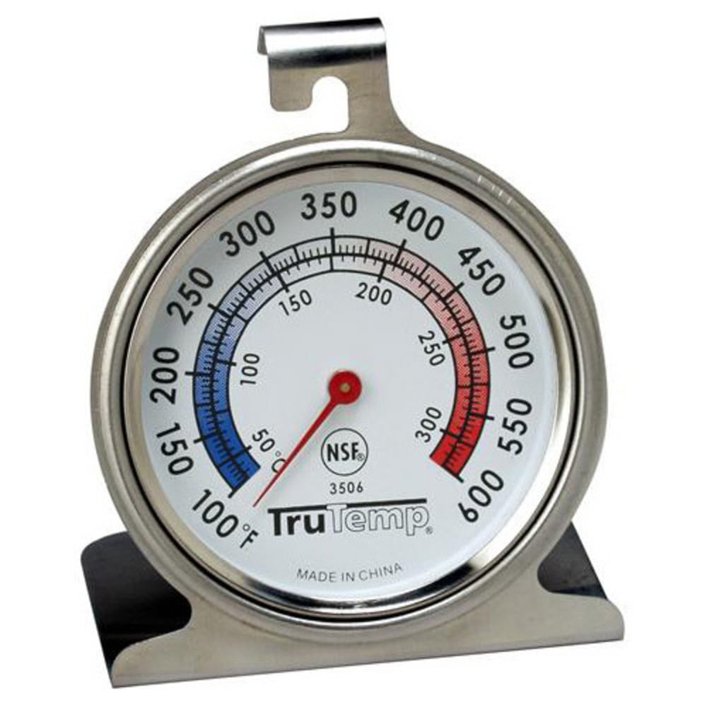 TruTemp Oven Dial Thermometer - Hanging Hole, Built-in Stand - Red MPN:3506