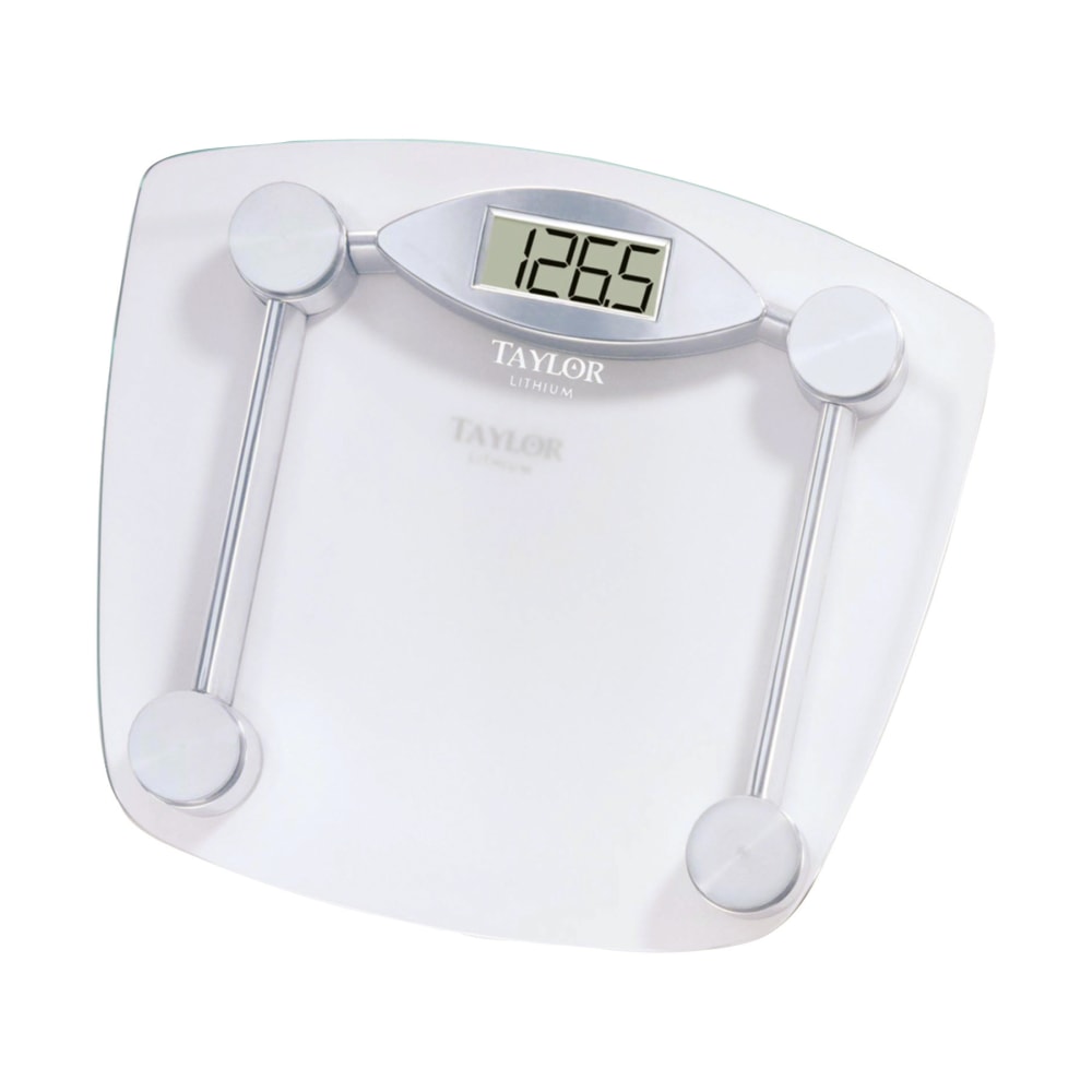Taylor Precision TAP7506 Chrome & Glass Lithium Digital Scale, 2-1/2inH x 11-3/4inW x 13inD, Chrome MPN:7506