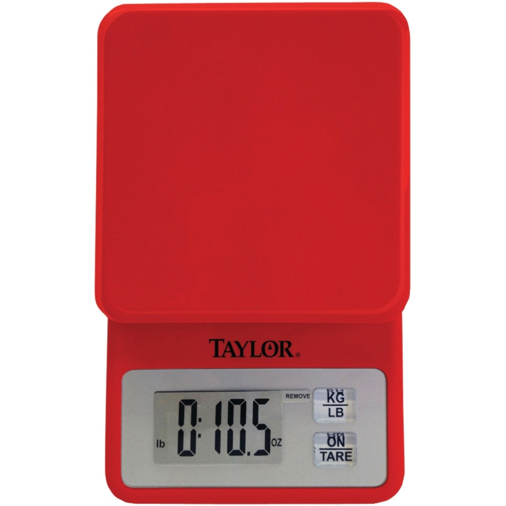 Taylor Compact Digital Kitchen Scale, 11 Lb, Red MPN:3817R