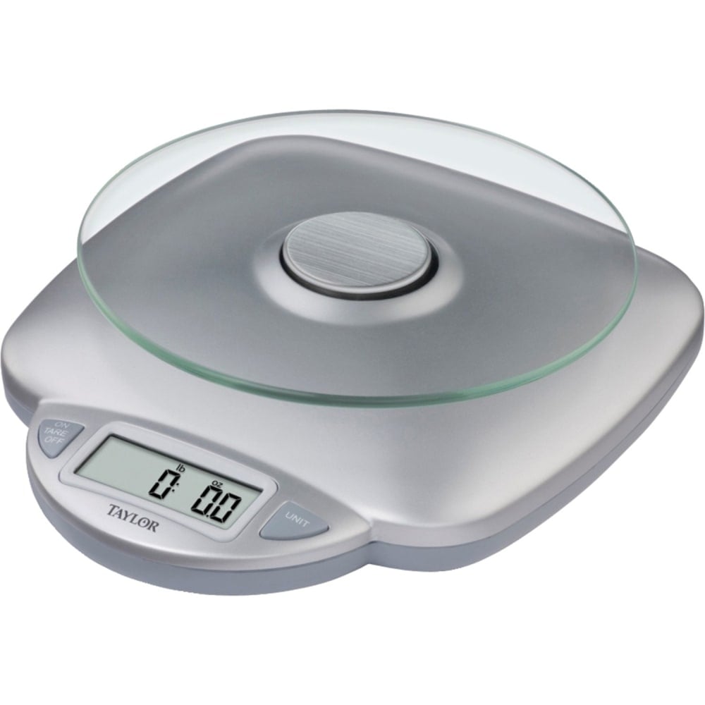 Taylor Digital Food Scale, 8in x 9.4in x 2.8in, Silver MPN:3842