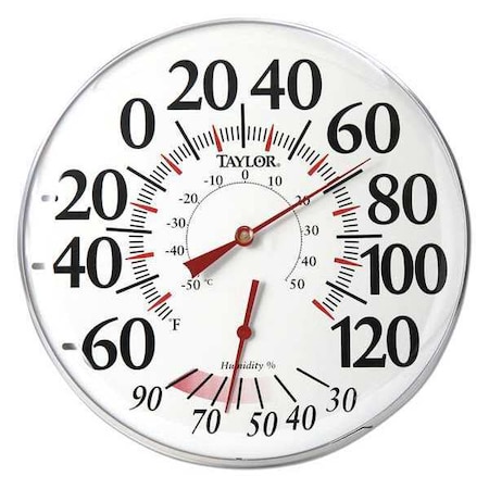 Dial Thermometer with Humidity, 12 in. MPN:497J