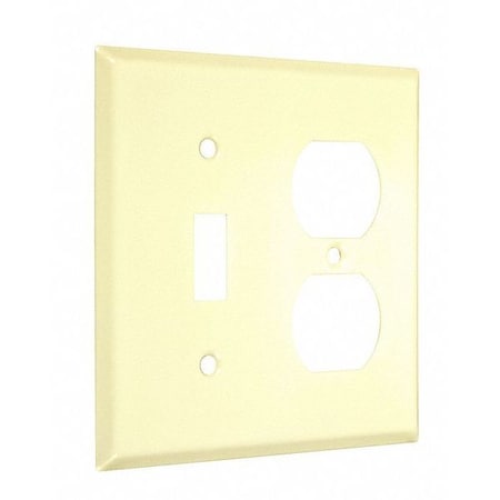 Toggle/Duplex Standard Wall Plates, Number of Gangs: 2 Metal, Smooth Finish, Ivory MPN:WI-TD
