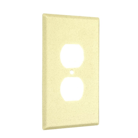 Duplex Jumbo Wall Plates, Number of Gangs: 1 Metal, Textured Finish, Ivory MPN:WJTI-D