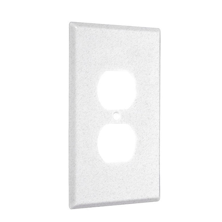 Duplex Jumbo Wall Plates, Number of Gangs: 1 Metal, Textured Finish, White MPN:WJTW-D
