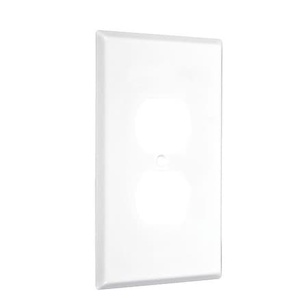 Duplex Jumbo Wall Plates, Number of Gangs: 1 Metal, Smooth Finish, White MPN:WJW-D
