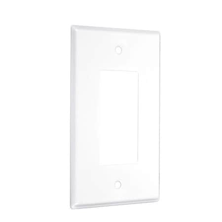 Decorator Jumbo Wall Plates, Number of Gangs: 1 Metal, Smooth Finish, White MPN:WJW-R