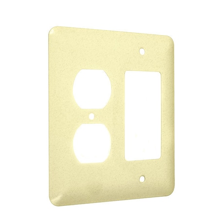 Duplex/Decorator Maxi Wall Plates, Number of Gangs: 2 Metal, Textured Finish, Ivory MPN:WRTI-DR