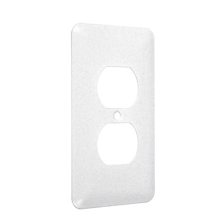 Duplex Princess Wall Plates, Number of Gangs: 1 Metal, Textured Finish, White MPN:WRTW-D