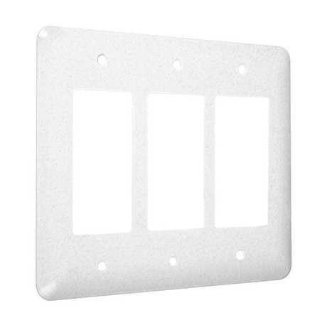 3-Decorator Maxi Wall Plates, Number of Gangs: 3 Metal, Textured Finish, White MPN:WRTW-RRR