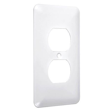 Duplex Princess Wall Plates, Number of Gangs: 1 Metal, Smooth Finish, White MPN:WRW-D