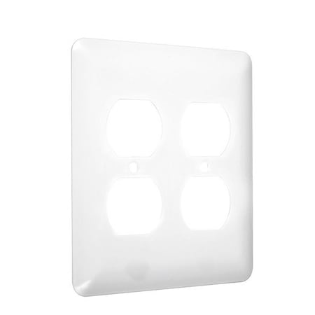 2-Duplex Maxi Wall Plates, Number of Gangs: 2 Metal, Smooth Finish, White MPN:WRW-DD