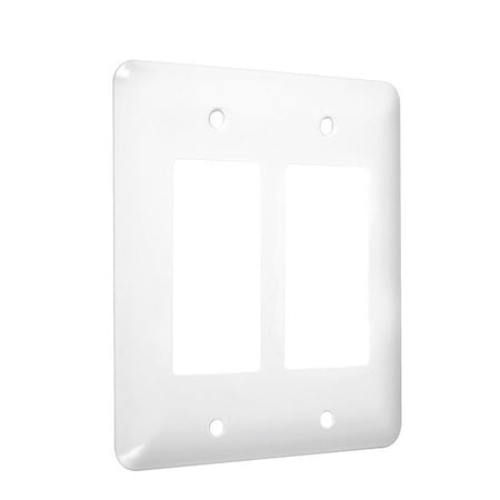 2-Decorator Maxi Wall Plates, Number of Gangs: 2 Metal, Smooth Finish, White MPN:WRW-RR