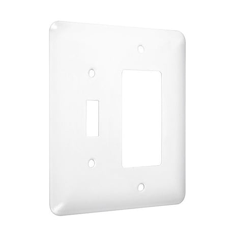 Toggle/Decorator Maxi Wall Plates, Number of Gangs: 2 Metal, Smooth Finish, White MPN:WRW-TR