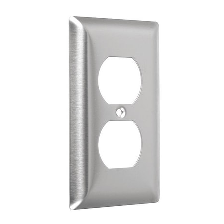 Duplex Standard Wall Plates, Number of Gangs: 1 Metal, Stainless Steel MPN:WSS-D