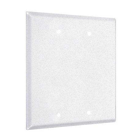 2-Blank Standard Wall Plates, Number of Gangs: 2 Metal, Textured Finish, White MPN:WTW-BB