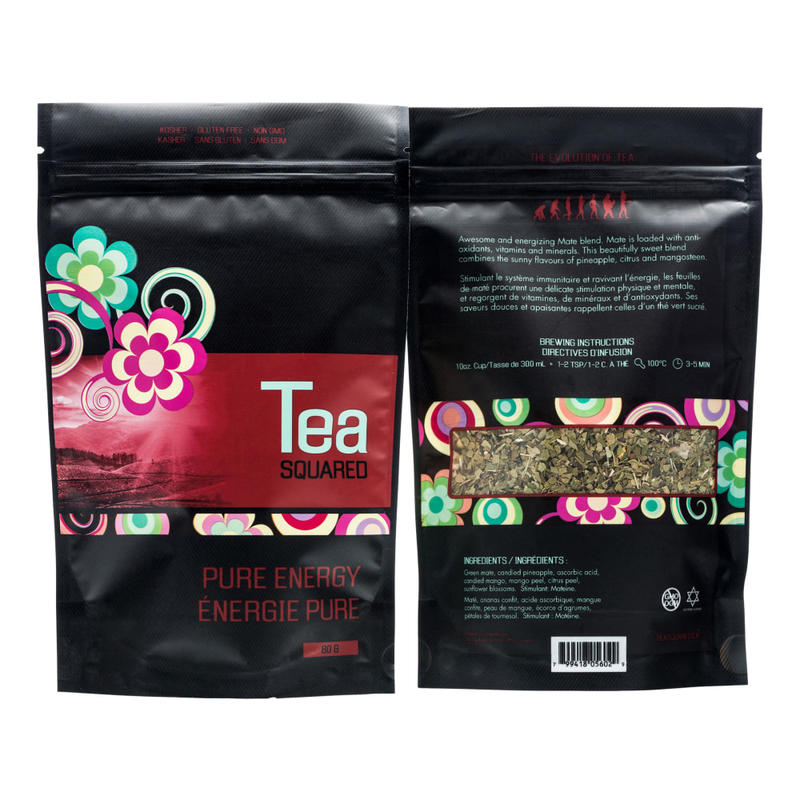 Tea Squared Pure Energy Loose Leaf Tea, 2.8 Oz, Carton Of 6 Bags MPN:108-CS