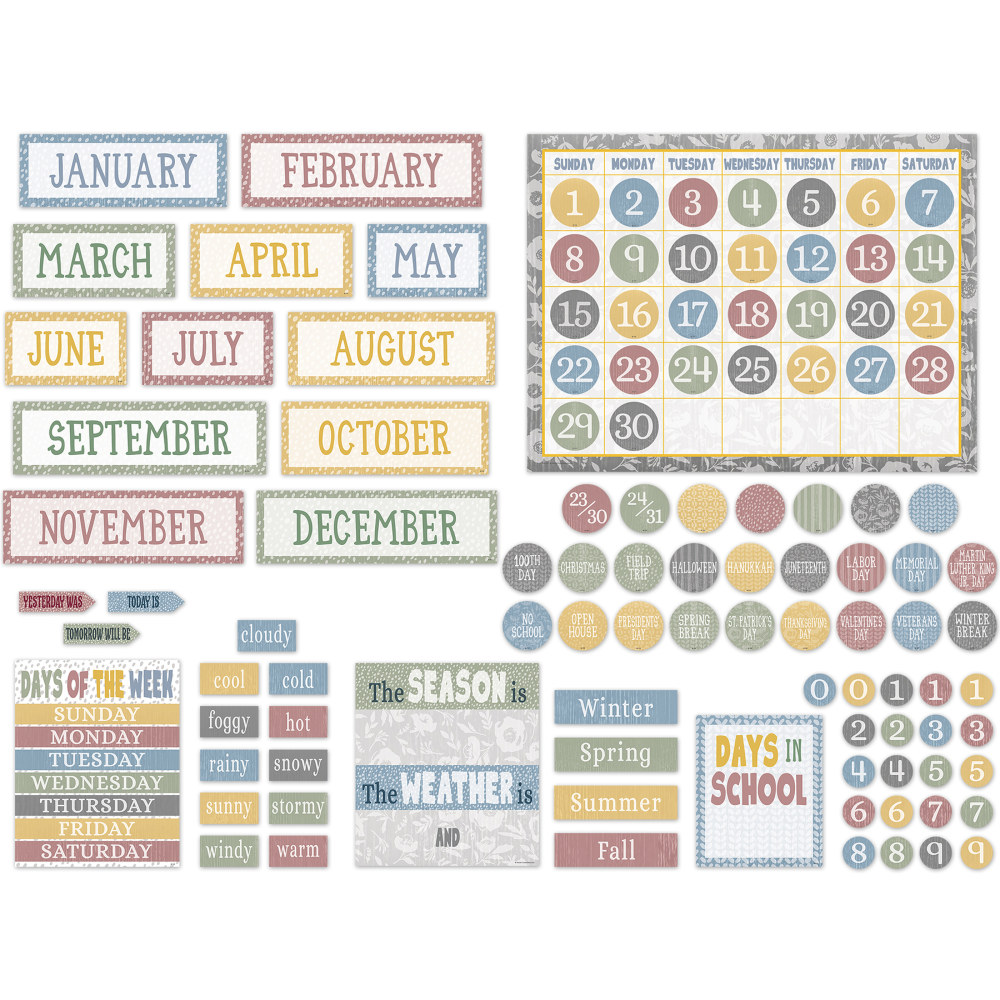 Teacher Created Resources Classroom Cottage Bulletin Board 109-Piece Set, Calendar MPN:TCR7173