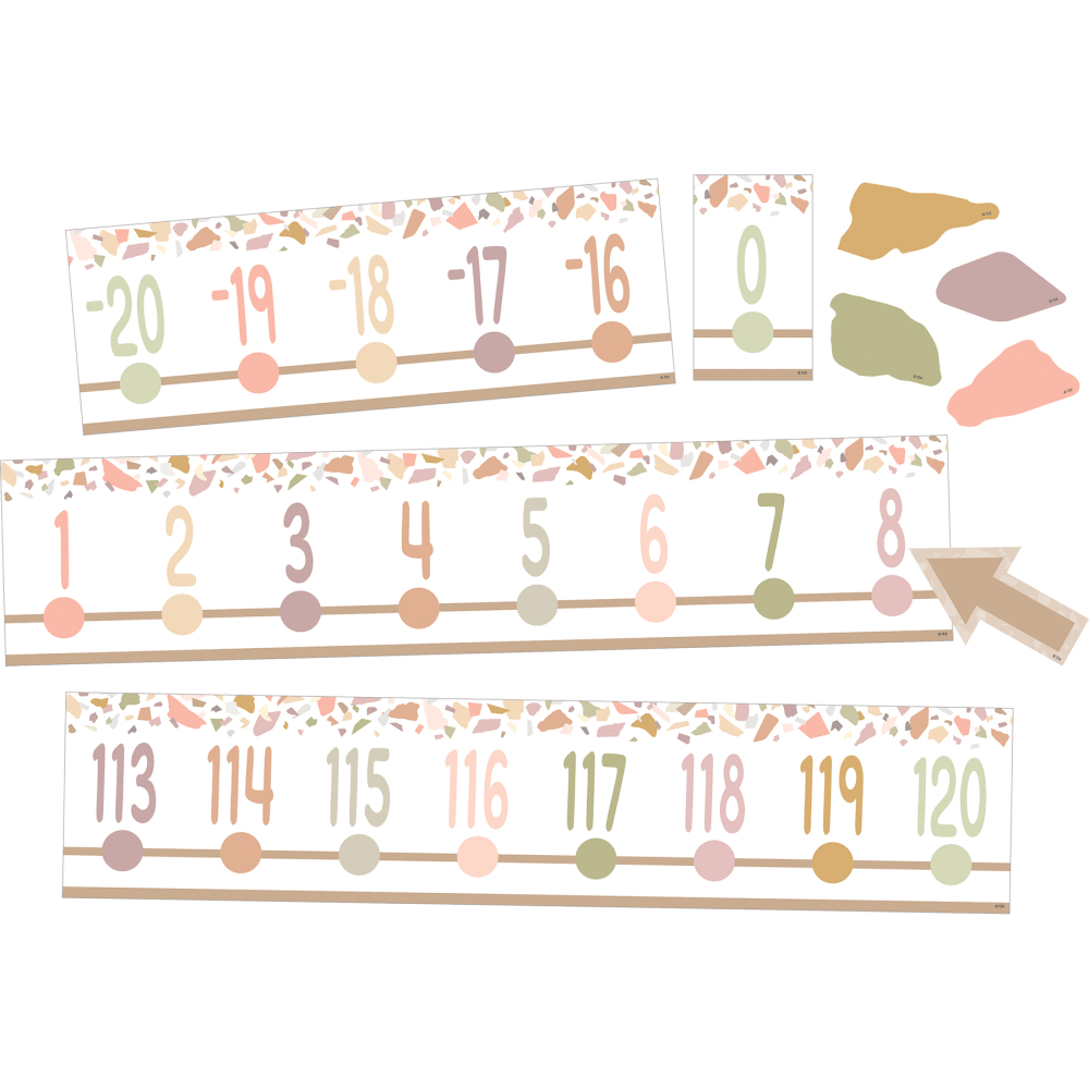 Teacher Created Resources Terrazzo Tones Bulletin Board 24-Piece Set, Number Line (-20 to +120) MPN:TCR7204
