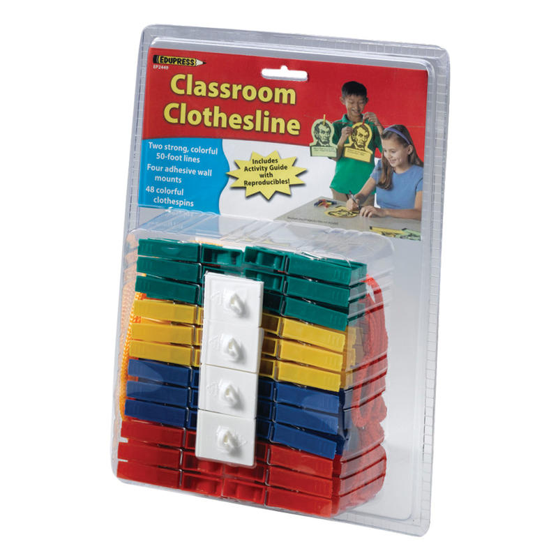 Teacher Created Resources Classroom Clothesline - Classroom, Display, Decoration - 2.30inHeight x 7.70inWidth x 10.80inLength - 1 / Pack - Multi MPN:62449