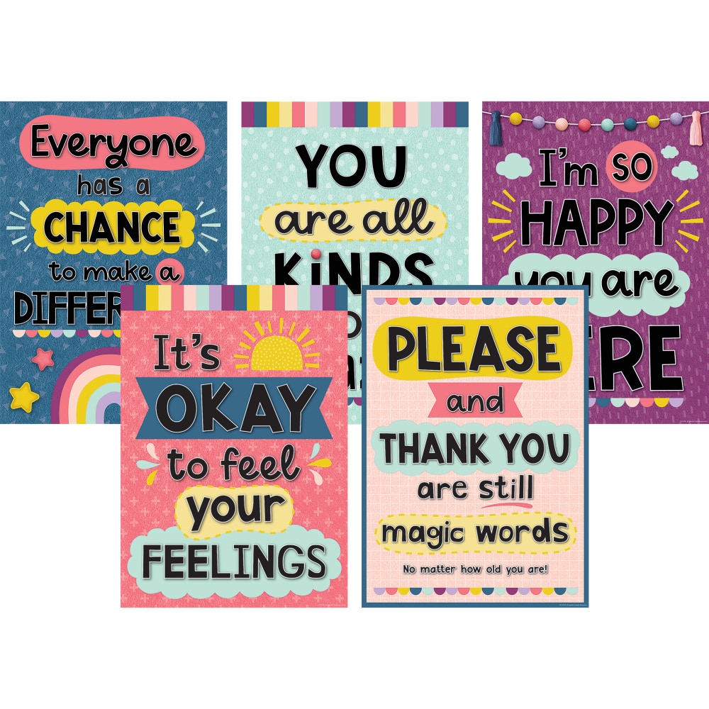 Teacher Created Resources Oh Happy Day Posters, 19in x 13-3/8in, Set Of 5 Posters Posters MPN:TCR2088553