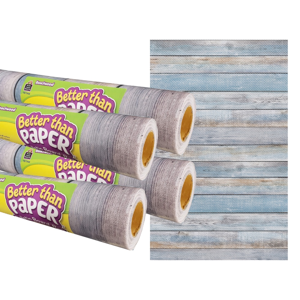 Teacher Created Resources Better Than Paper Bulletin Board Paper Rolls, 4ft x 12ft, Beachwood, Pack Of 4 Rolls MPN:TCR32427