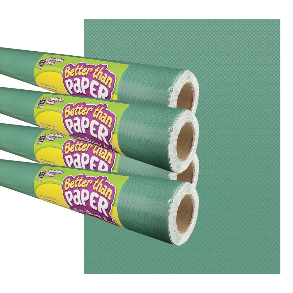 Teacher Created Resources Better Than Paper Bulletin Board Paper Rolls, 4ft x 12ft, Eucalyptus Green, Pack Of 4 Rolls MPN:TCR32441