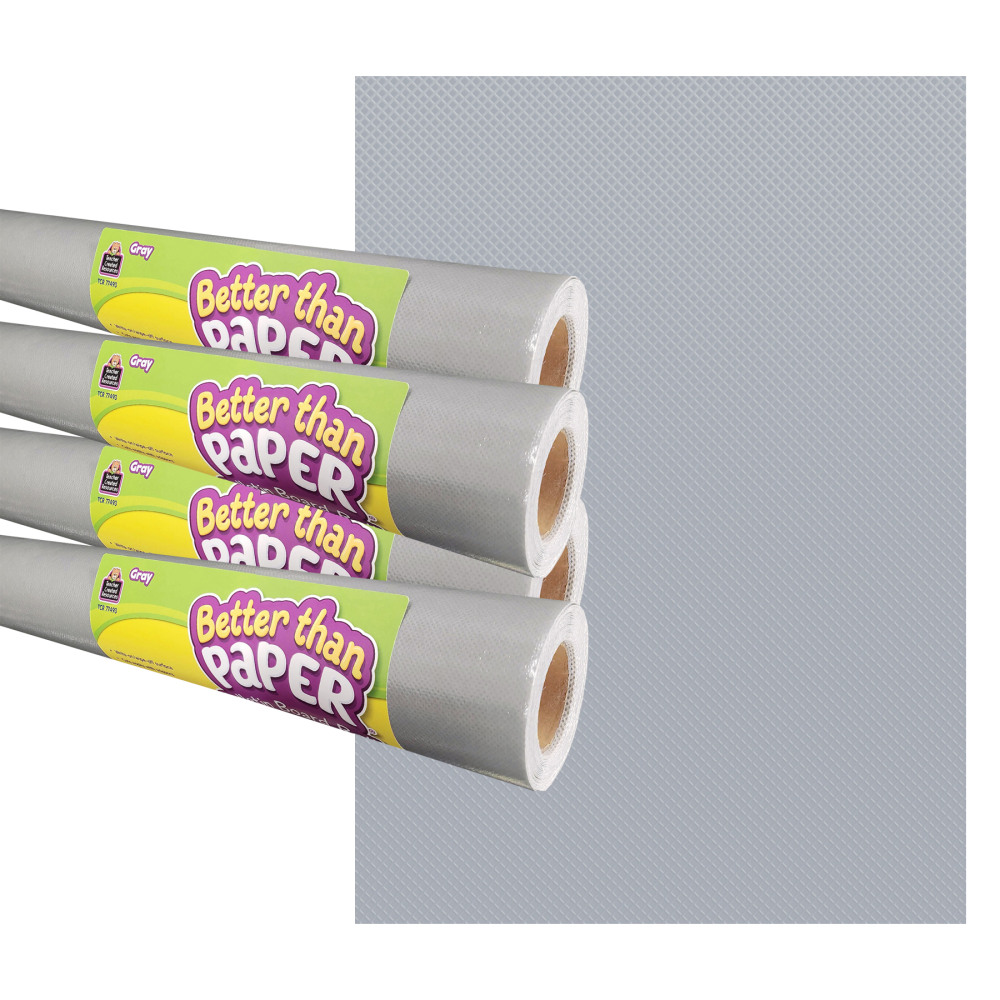 Teacher Created Resources Better Than Paper Bulletin Board Paper Rolls, 4ft x 12ft, Gray, Pack Of 4 Rolls MPN:TCR32443