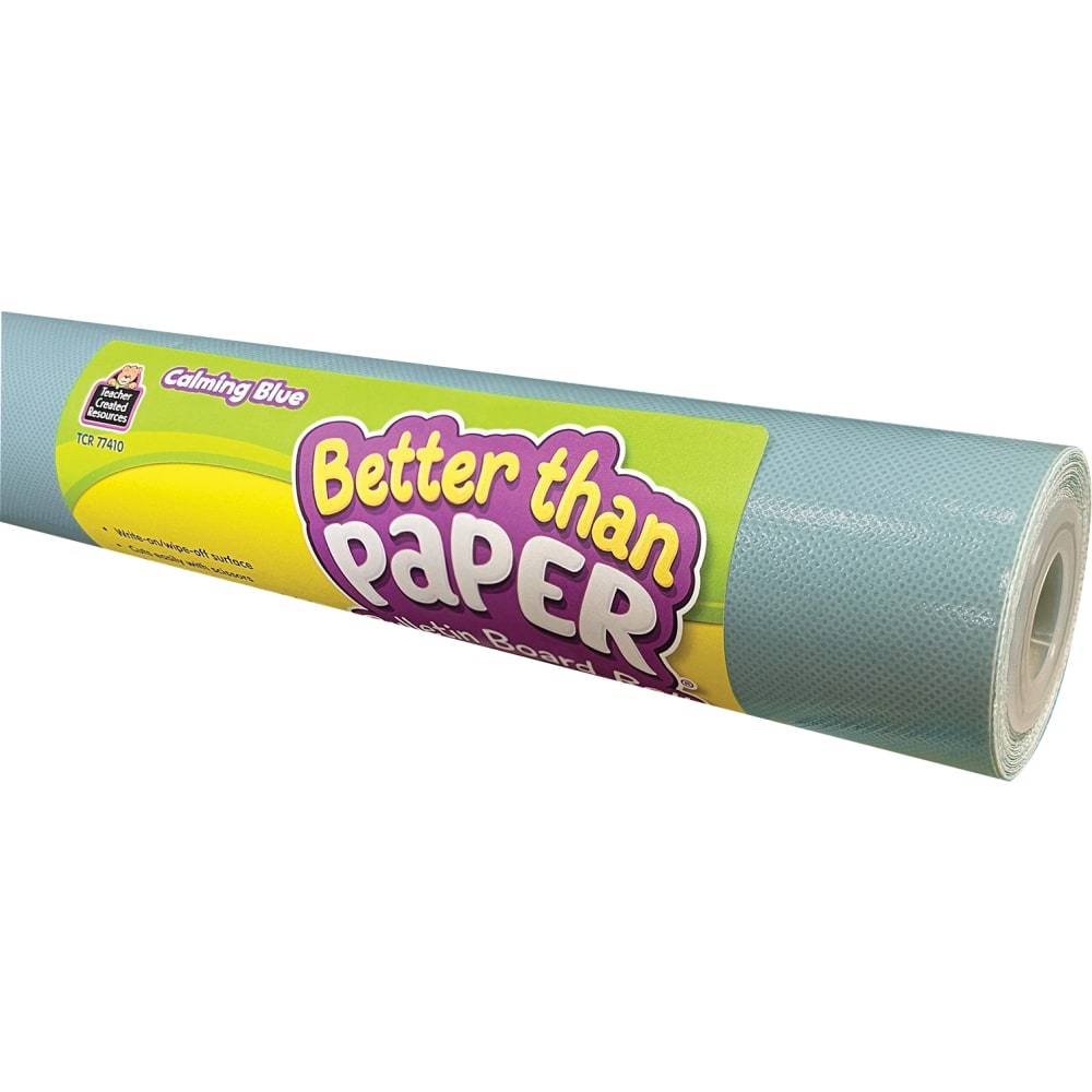 Teacher Created Resources Better Than Paper Bulletin Board Paper Rolls, 4ft x 12ft, Calming Blue, Pack Of 4 Rolls MPN:TCR32446