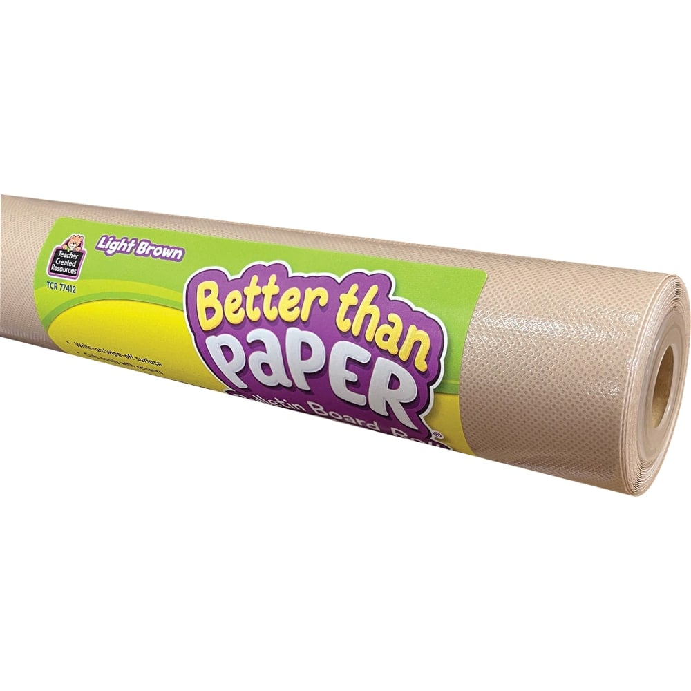 Teacher Created Resources Better Than Paper Bulletin Board Paper Rolls, 4ft x 12ft, Light Brown, Pack Of 4 Rolls MPN:TCR32448