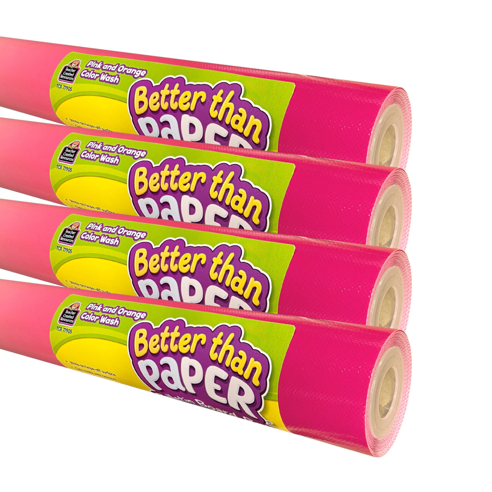 Teacher Created Resources Better Than Paper Bulletin Board Rolls, Pink And Orange Color Wash, Pack Of 4 Rolls MPN:TCR32453