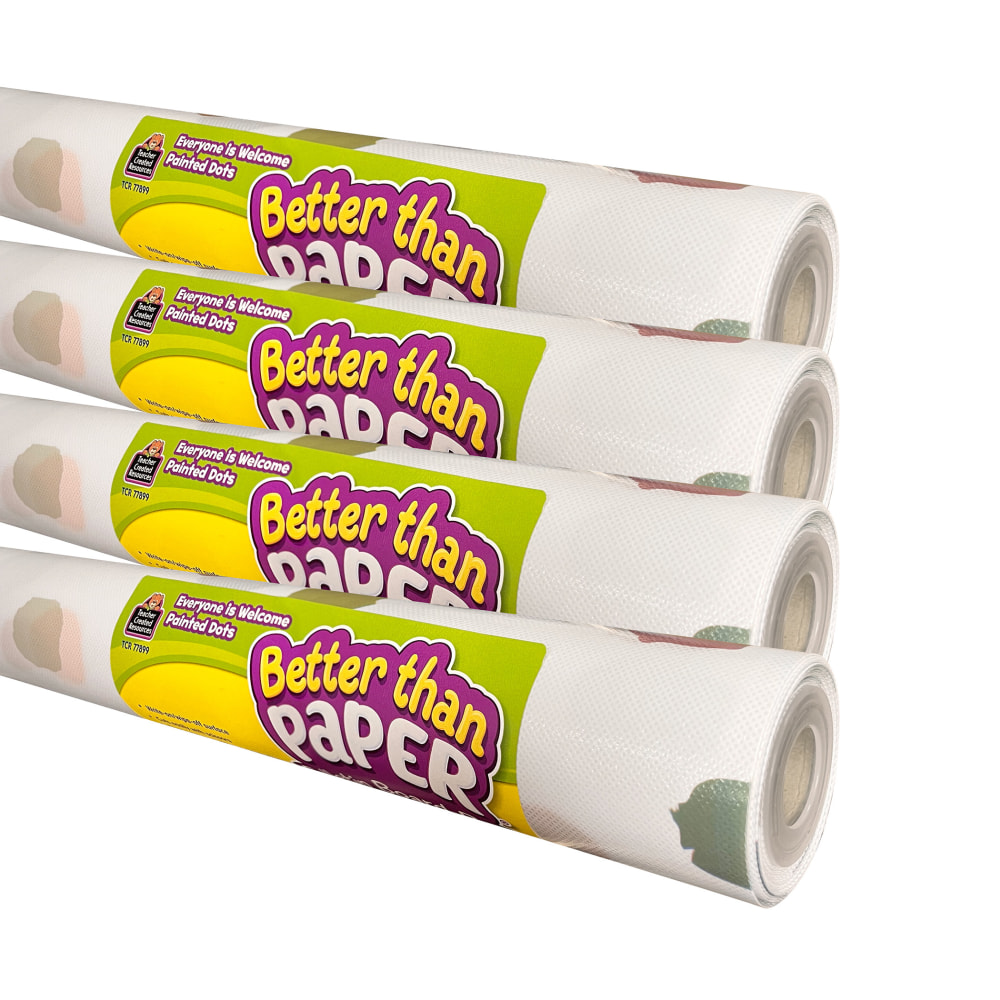 Teacher Created Resources Better Than Paper Bulletin Board Rolls, Everyone Is Welcome Painted Dots, Pack Of 4 Rolls MPN:TCR32458