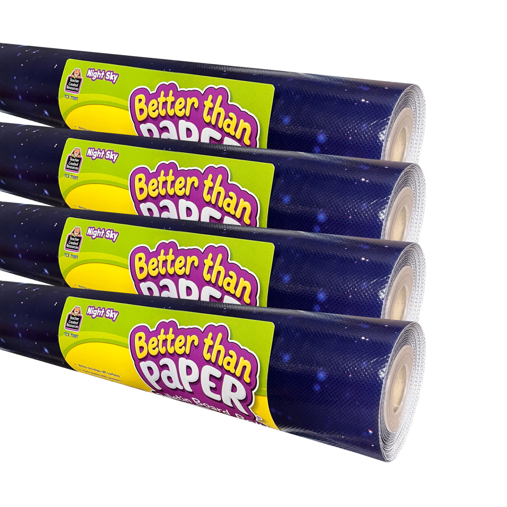 Teacher Created Resources Better Than Paper Bulletin Board Rolls, Night Sky, Pack Of 4 Rolls MPN:TCR32461