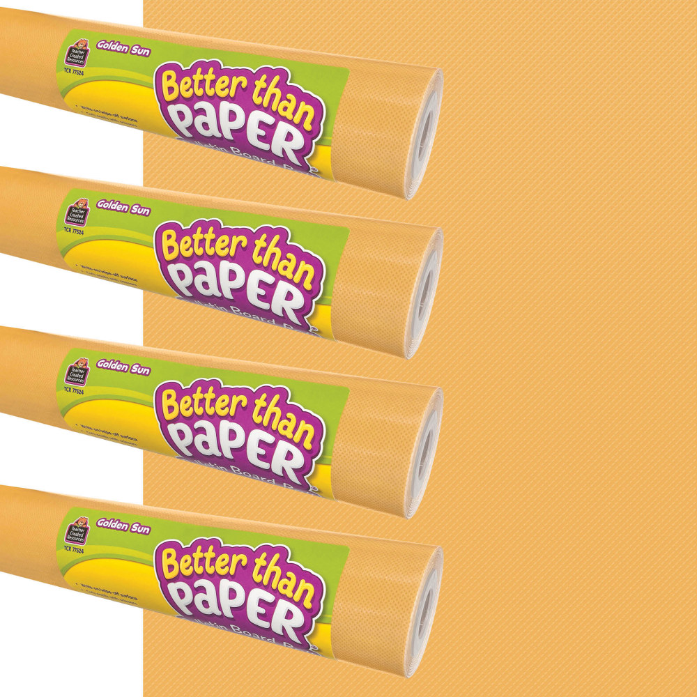 Teacher Created Resources Better Than Paper Bulletin Board Roll, 4ft x 12ft, Golden Sun, 4-Pack MPN:TCR32475