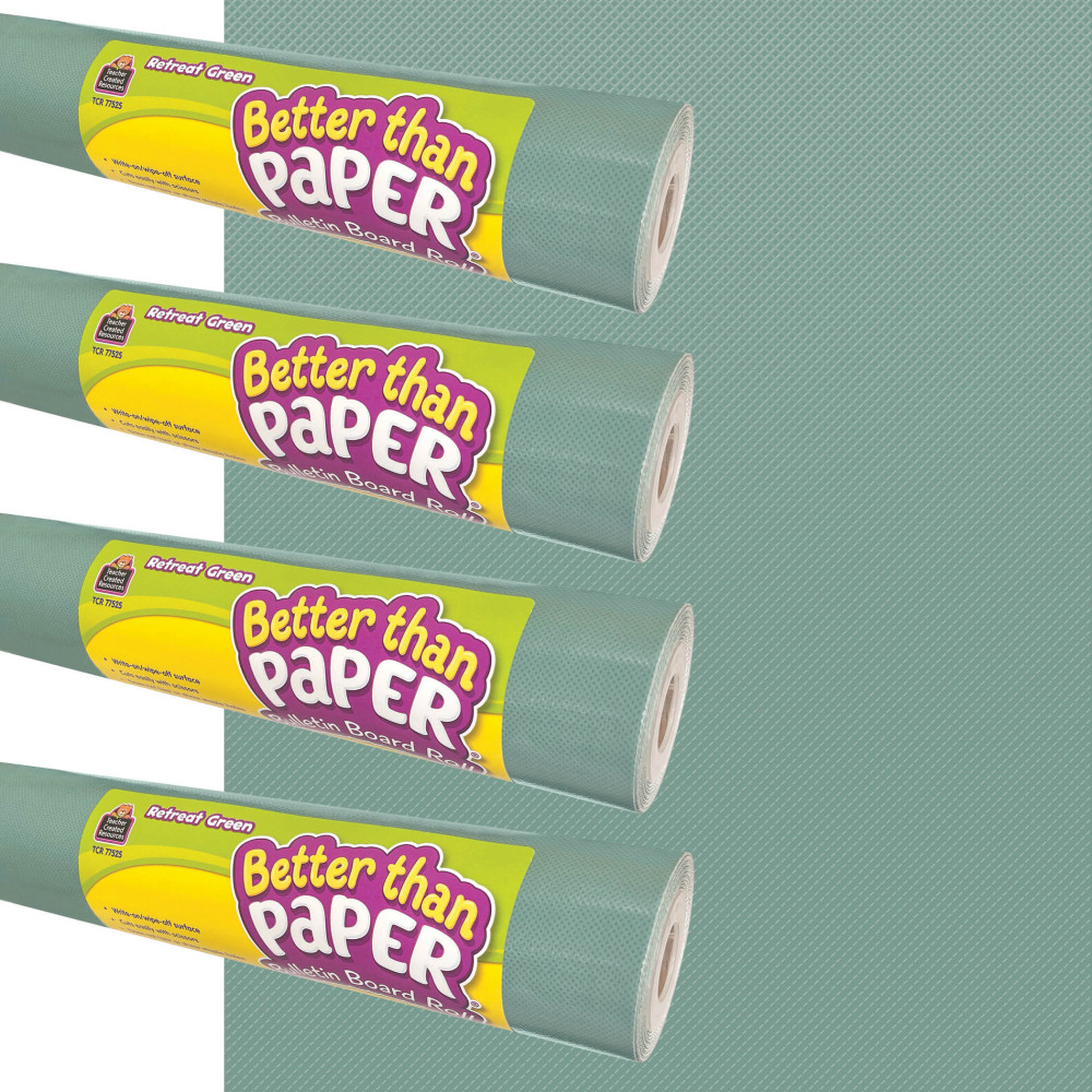 Teacher Created Resources Better Than Paper Bulletin Board Roll, 4ft x 12ft, Retreat Green, 4-Pack MPN:TCR32476