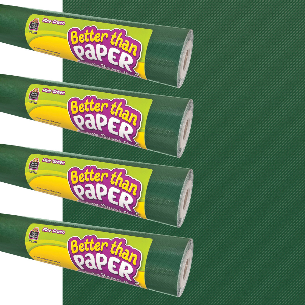 Teacher Created Resources Better Than Paper Bulletin Board Roll, 4ft x 12ft, Pine Green, 4-Pack MPN:TCR32478