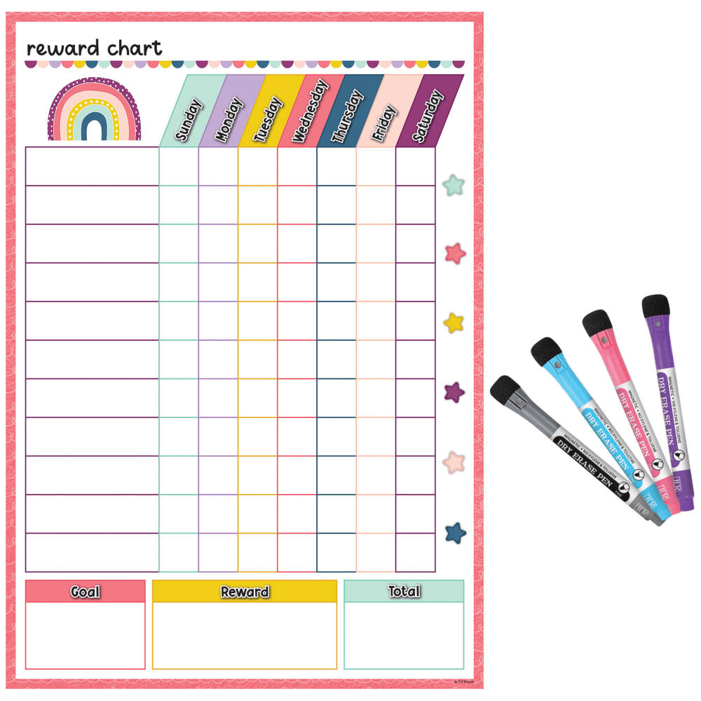 Teacher Created Resources Dry-Erase Magnetic Reward Chart, Oh Happy Day MPN:TCR71000