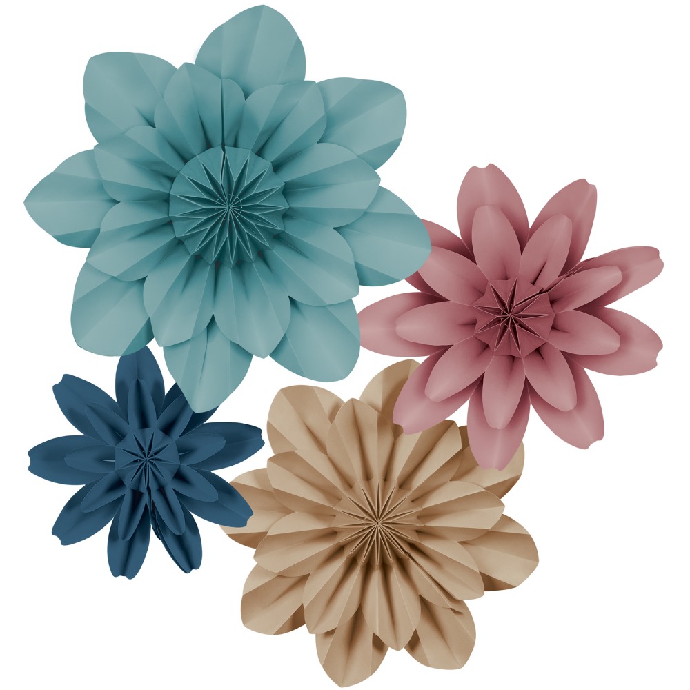 Teacher Created Resources Paper Flowers, Calming Colors, Pack Of 4 Flowers MPN:TCR8349