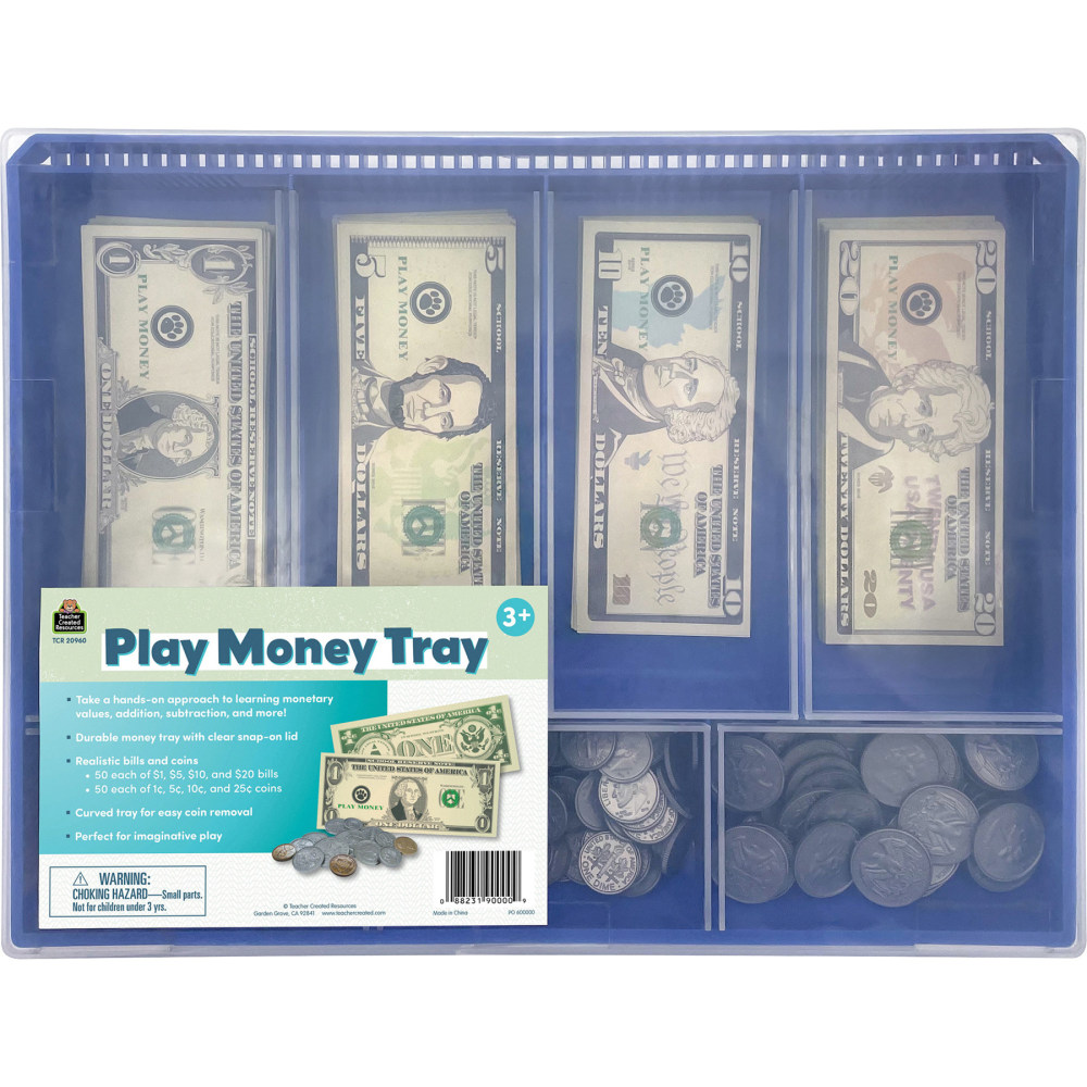 Teacher Created Resources Play Money Tray, Multicolor MPN:TCR20960