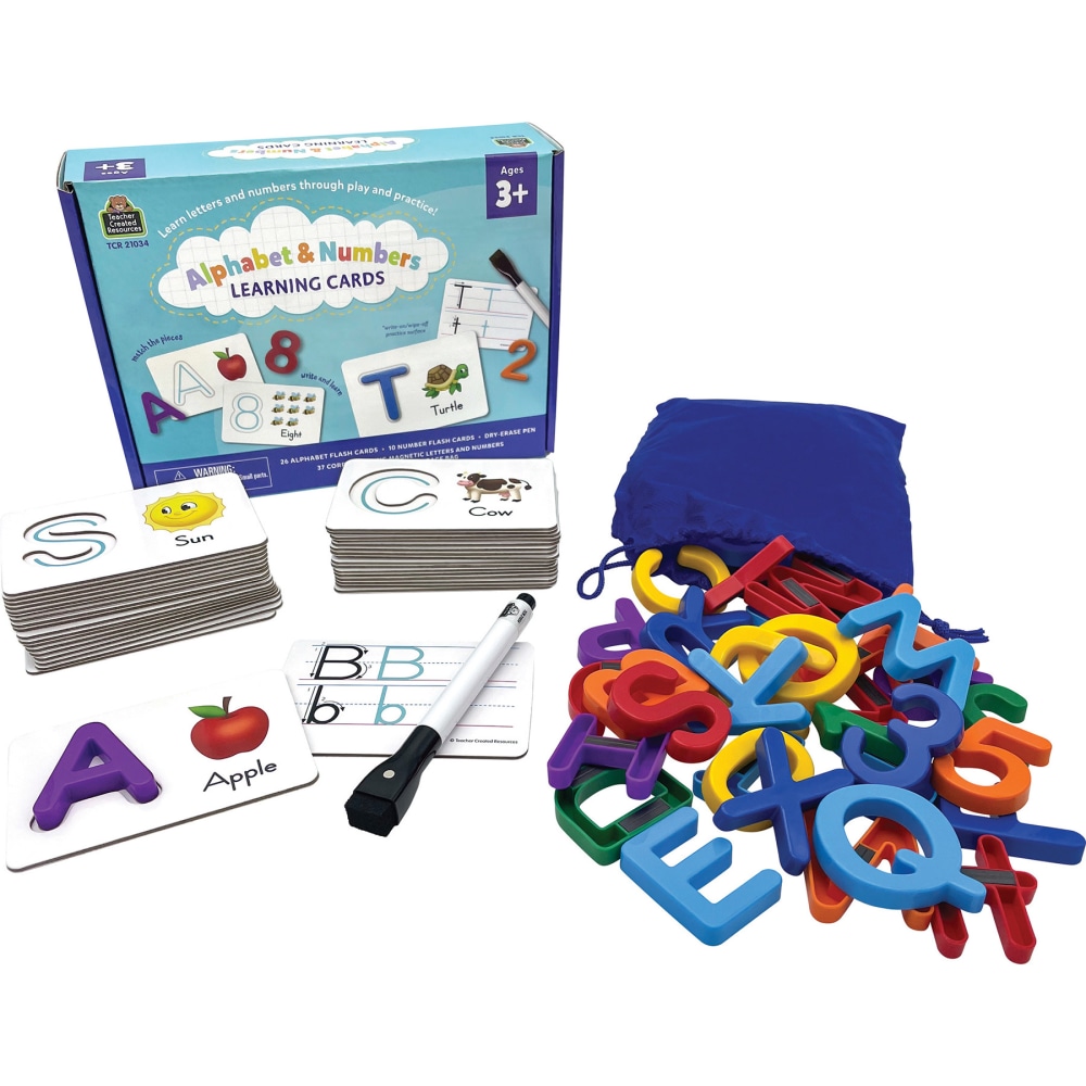 Teacher Created Resources Alphabet & Numbers Learning Cards, 3-1/4in x 4in, All Ages, Set Of 75 Pieces MPN:TCR21034