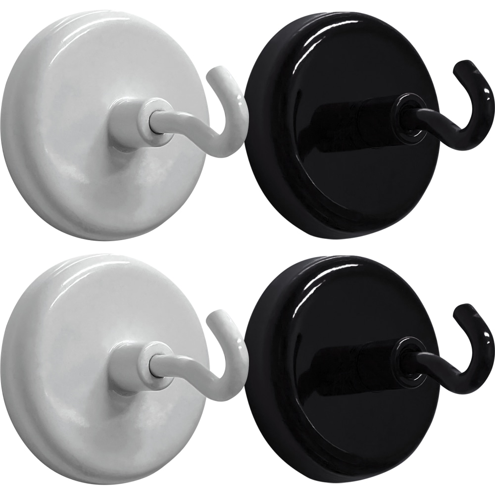 Teacher Created Resources Magnetic Hooks, 1-1/2in x 1-1/2in, Black/White, Pack Of 4 Hooks MPN:TCR20122