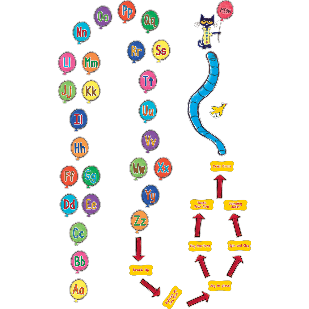 Teacher Created Resources Pete the Cat Sensory Path, Alphabet Balloons MPN:TCR77540